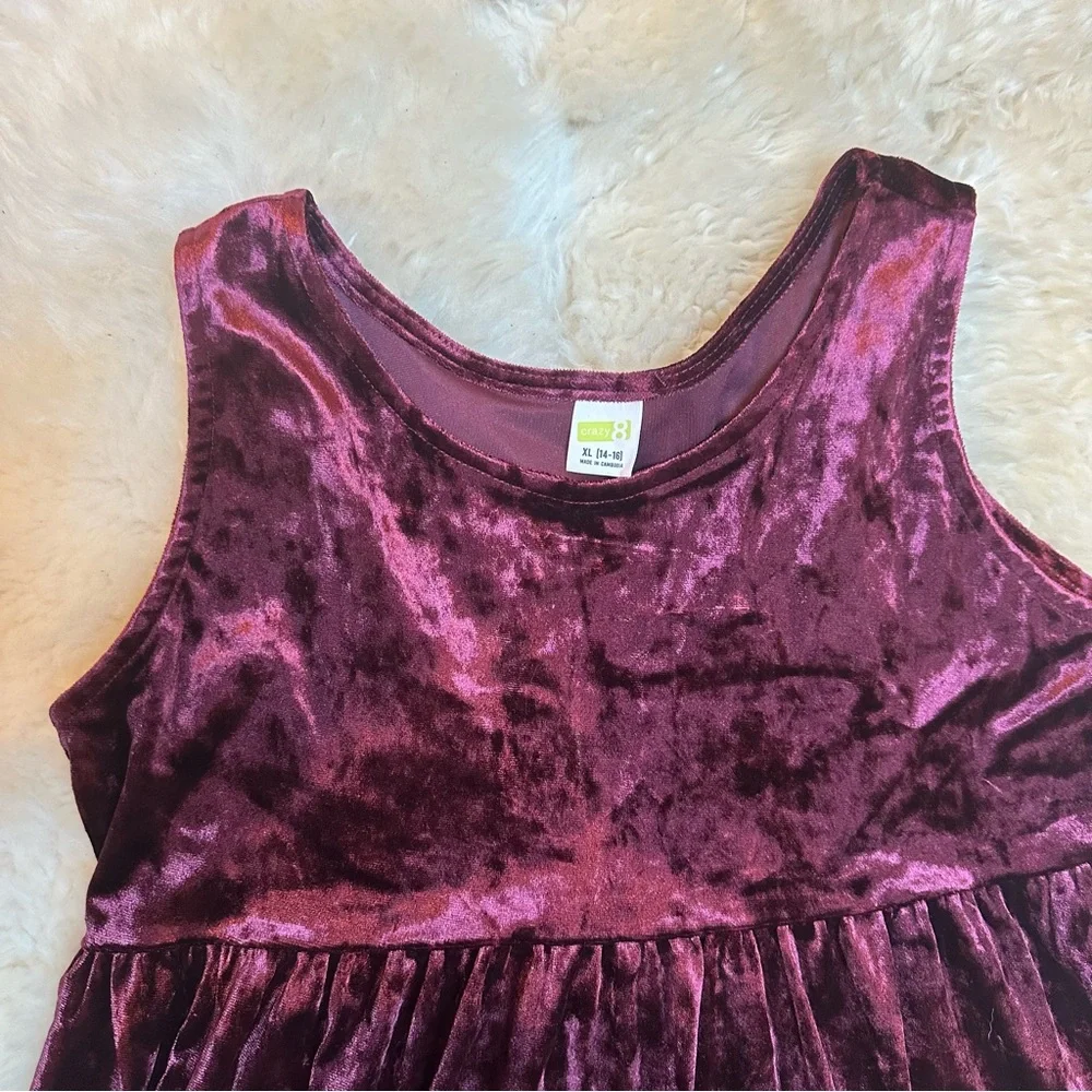 Crazy 8 Burgundy Velvet Dress - Picture 2 of 4